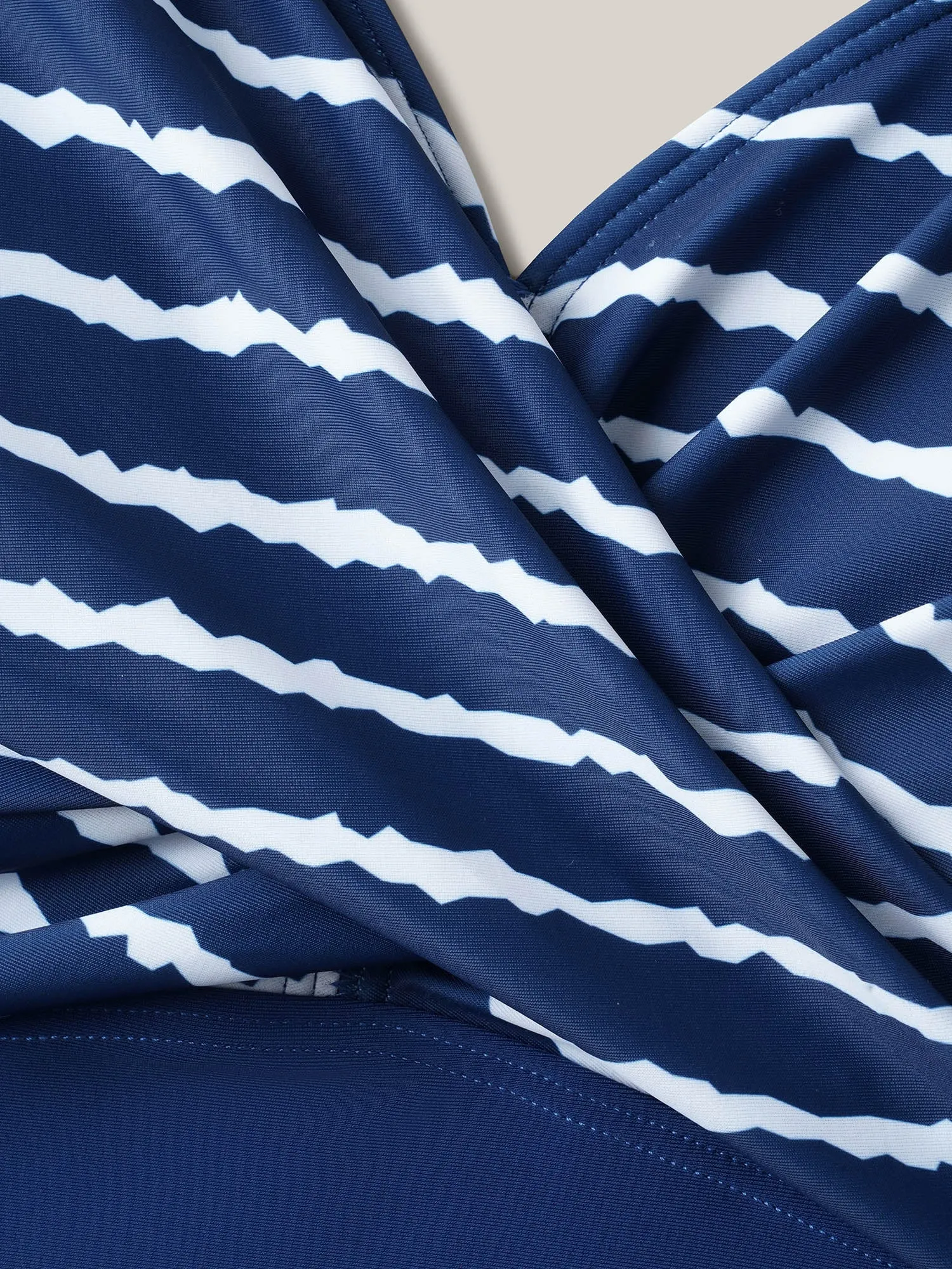 Stripes Spliced Ruched Swim Top sold by Bloomchic product image thumbnail 5