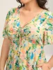 Floral Print Cinched Bust Tiered Maxi Dress sold by Bloomchic