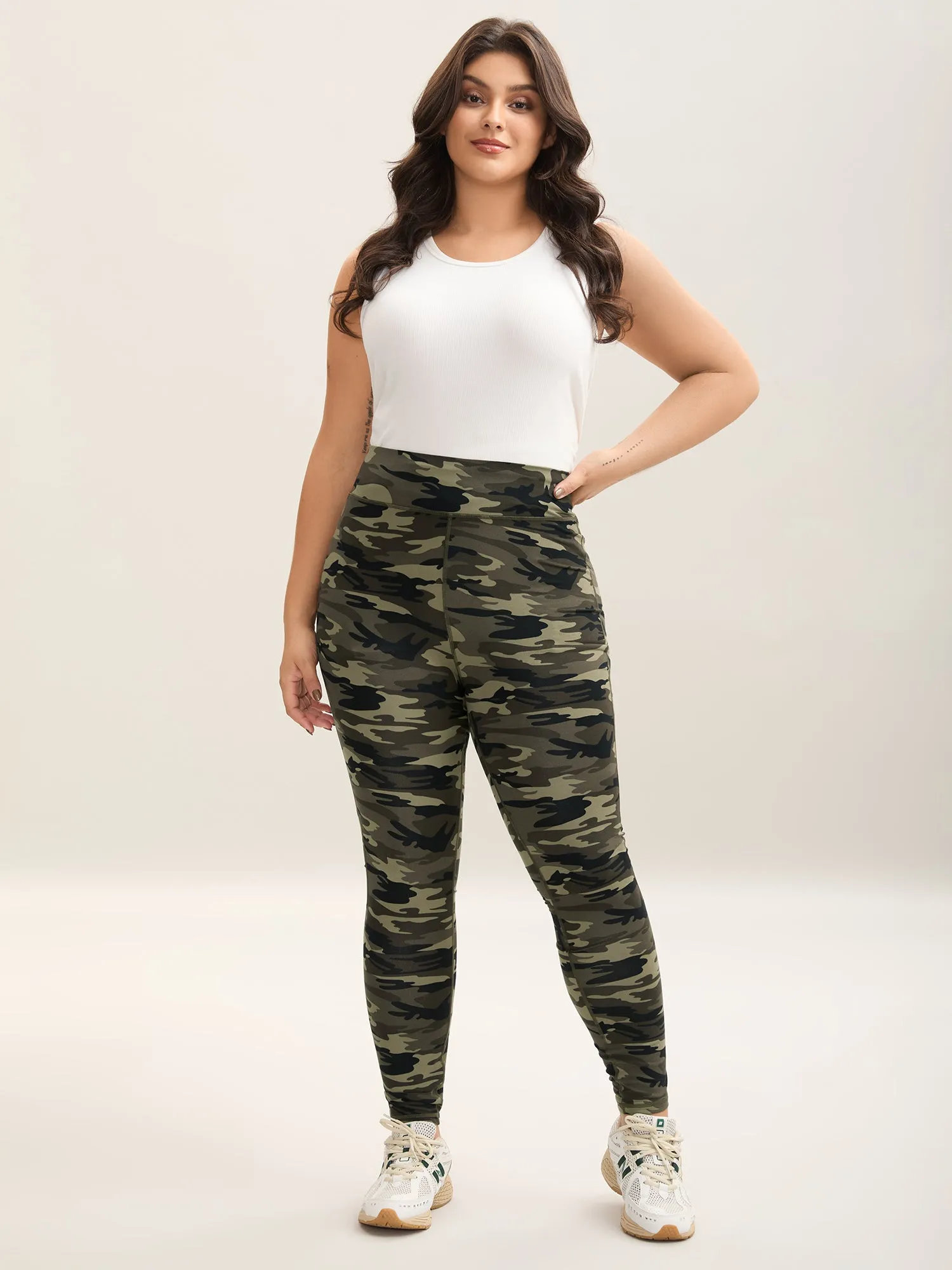 Camouflage Print Stretch Leggings sold by Bloomchic product image thumbnail 4