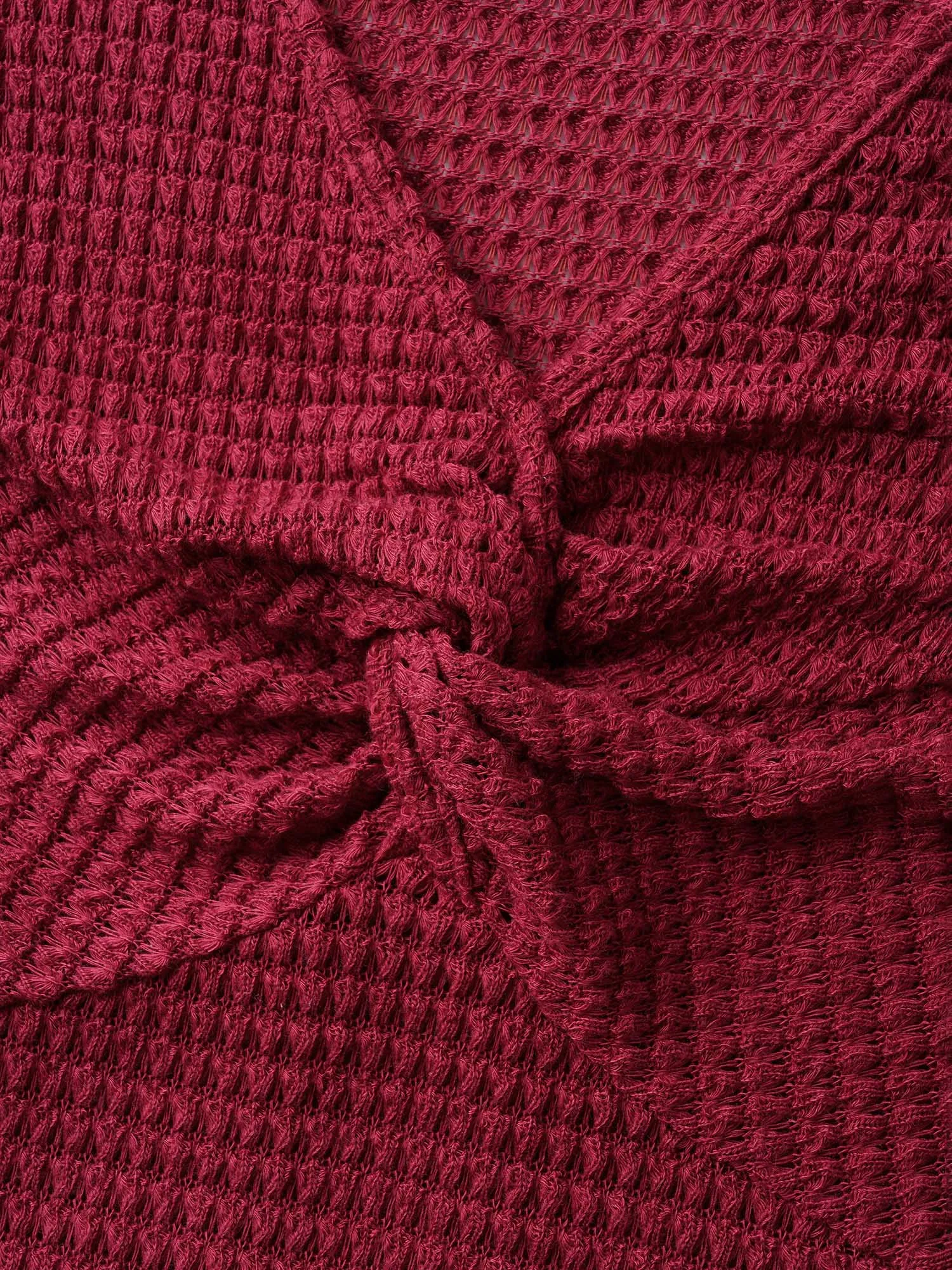 Textured Knotted Flowy Waffle Tankini sold by Bloomchic product image thumbnail 5