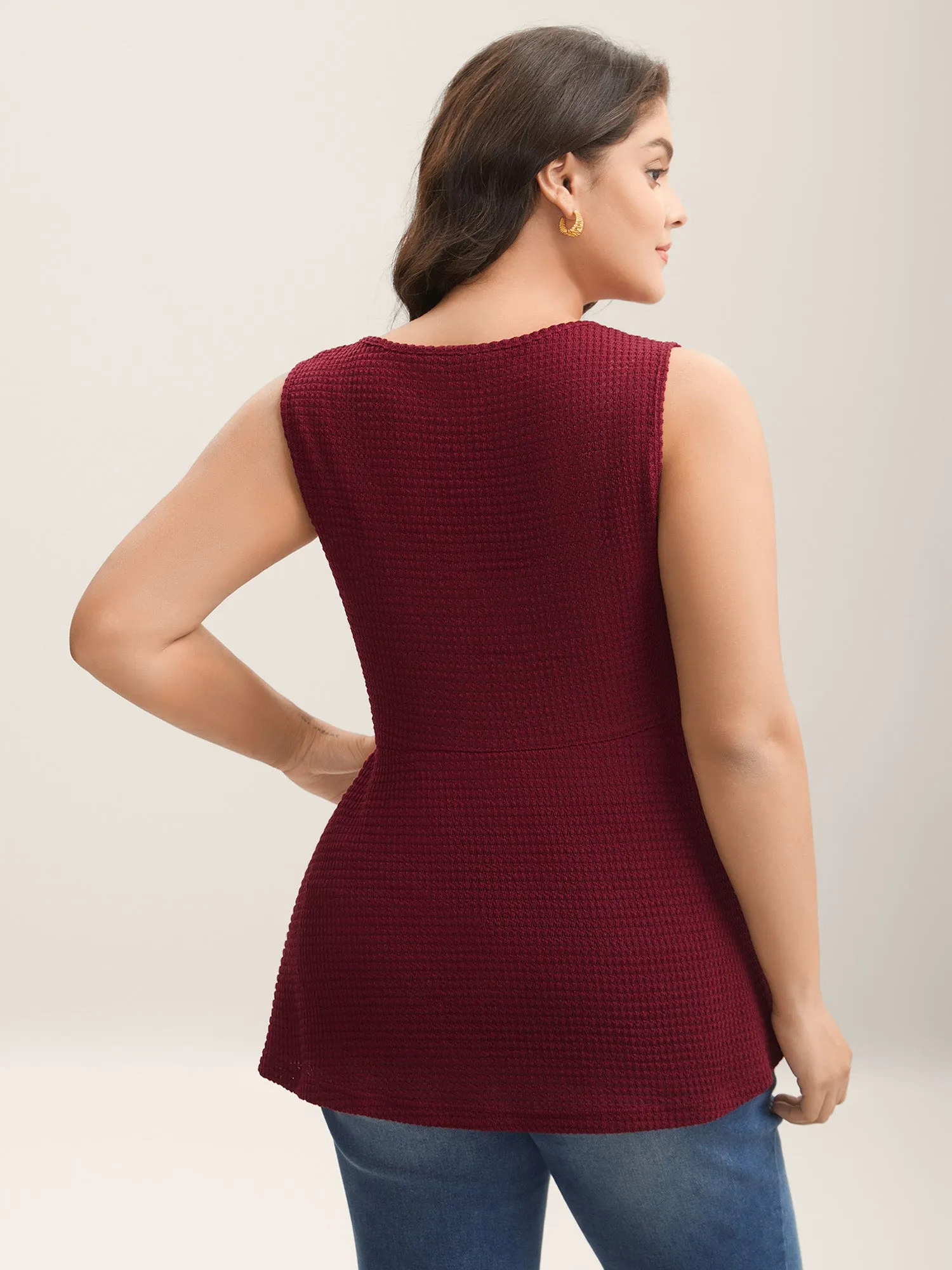 Textured Knotted Flowy Waffle Tankini sold by Bloomchic product image thumbnail 2