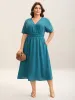 Textured Stretchy Pleated Waist Midi Dress sold by Bloomchic
