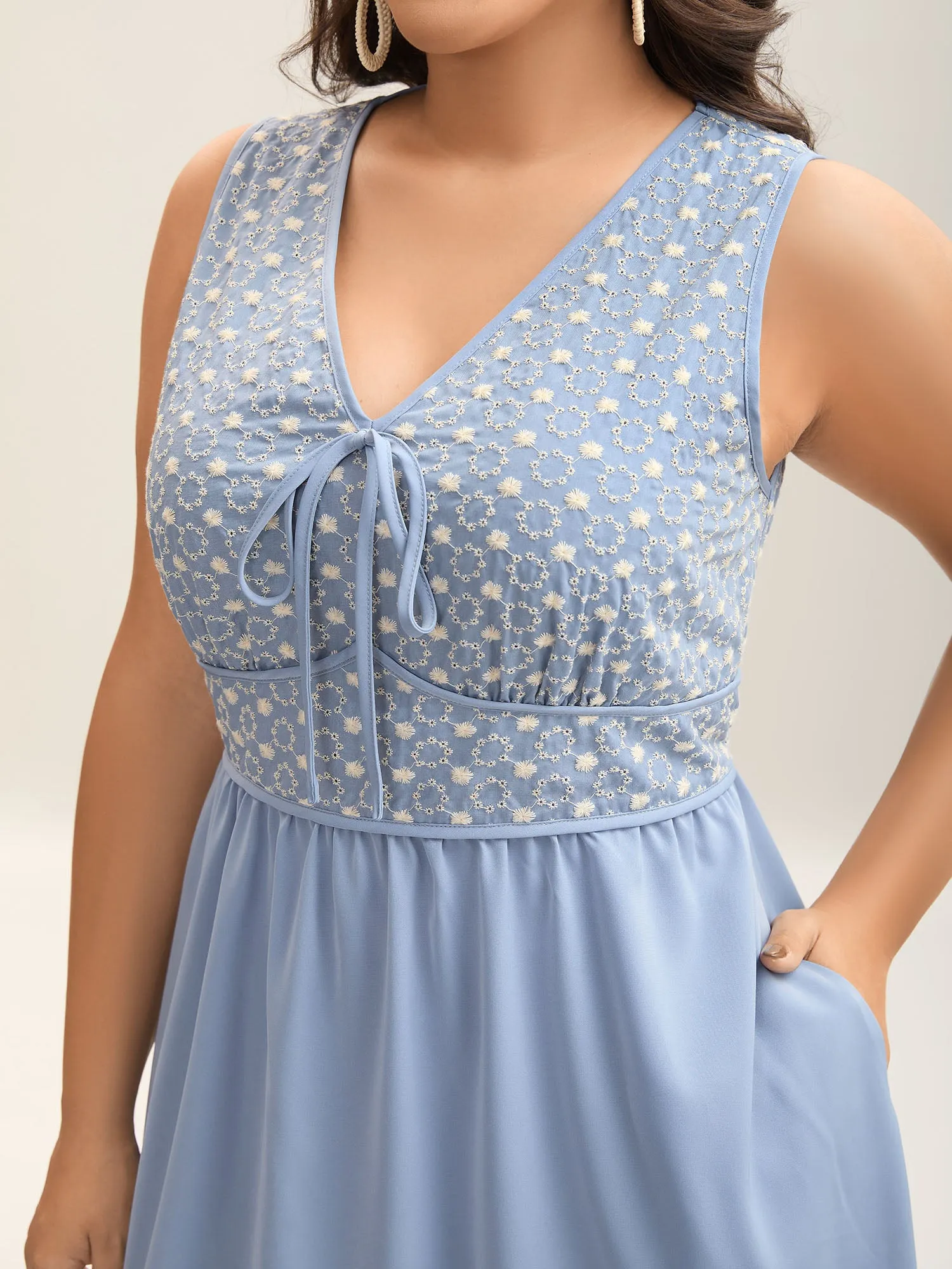 Textured Cinched-Waist Pockets Maxi Dress sold by Bloomchic product image thumbnail 2