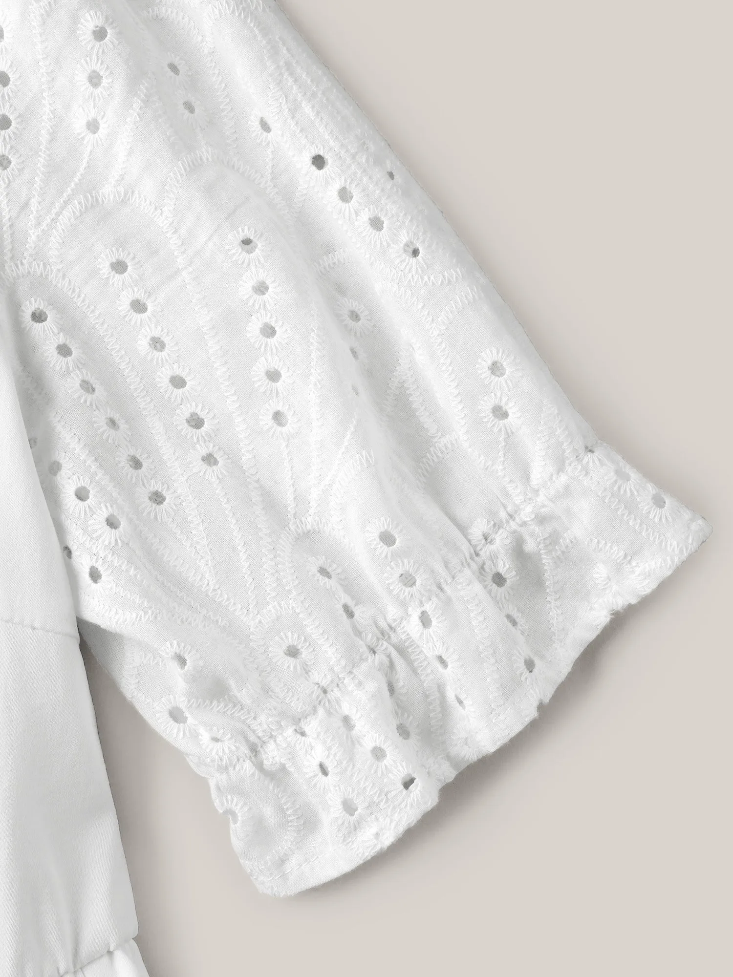 Textured Eyelet Sleeve Pockets Midi Dress sold by Bloomchic product image thumbnail 5