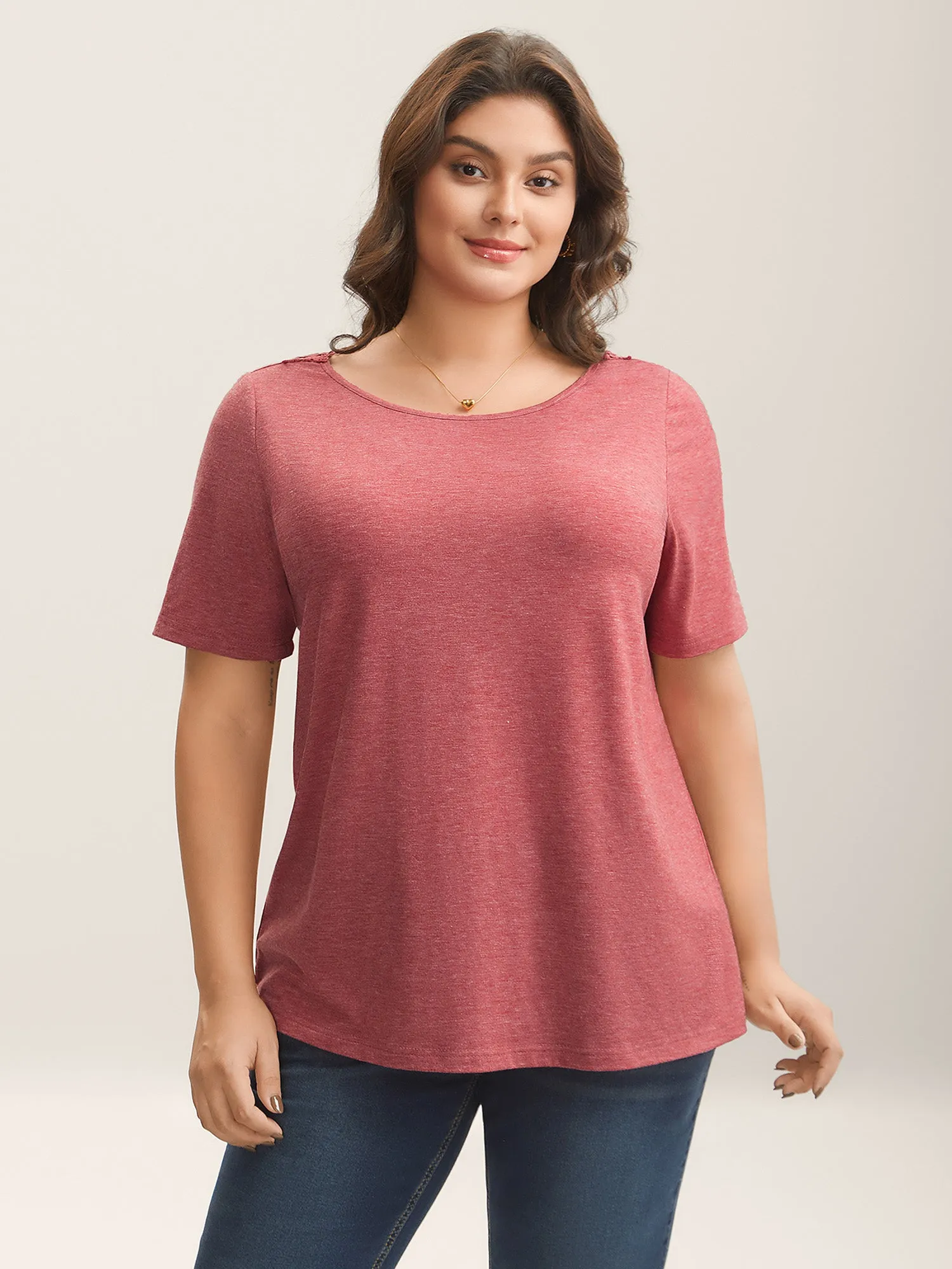 Stretchy Floral Backless Plain T-Shirt sold by Bloomchic product image thumbnail 2