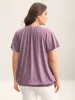 Heather Lotus Leaf Sleeve Jersey Top sold by Bloomchic