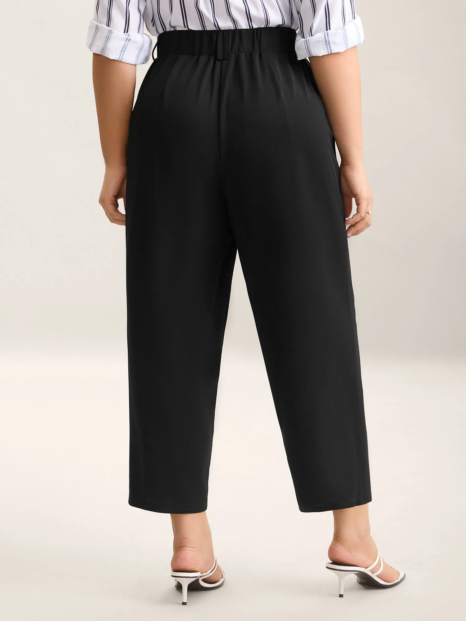 Seamed Split Hem Straight-Leg Pants sold by Bloomchic product image thumbnail 5