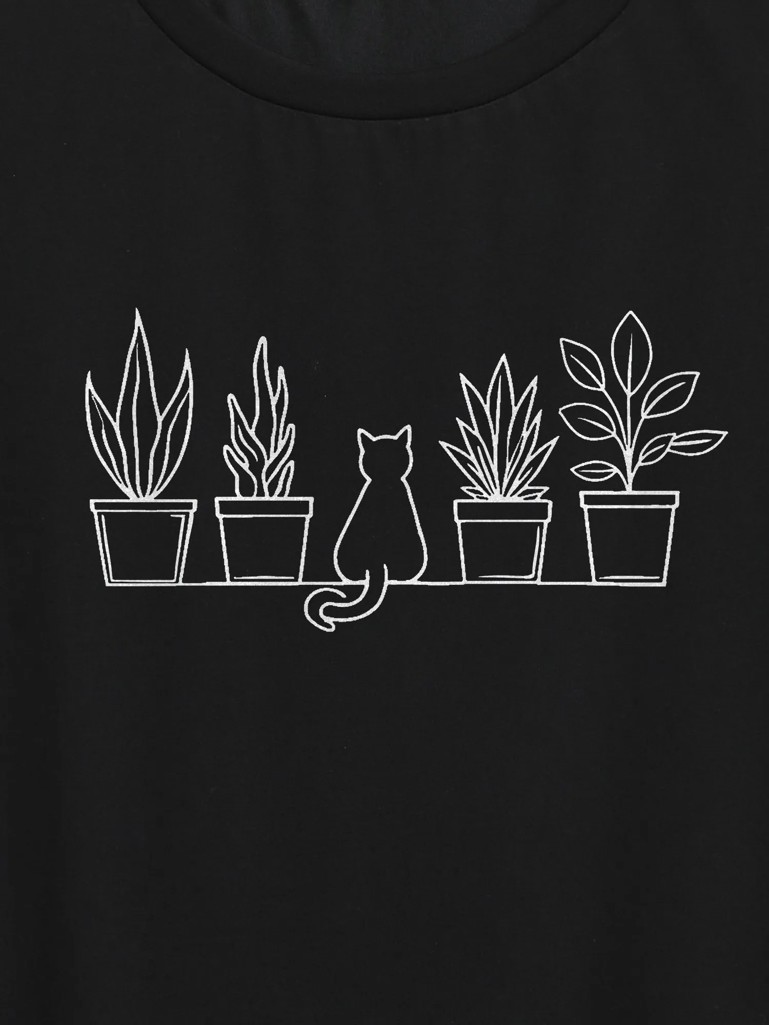 Adventurous Cat Pattern Round Neck T-Shirt sold by Bloomchic product image thumbnail 2