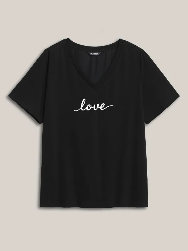 Love Pattern V-Neck T-Shirt sold by Bloomchic