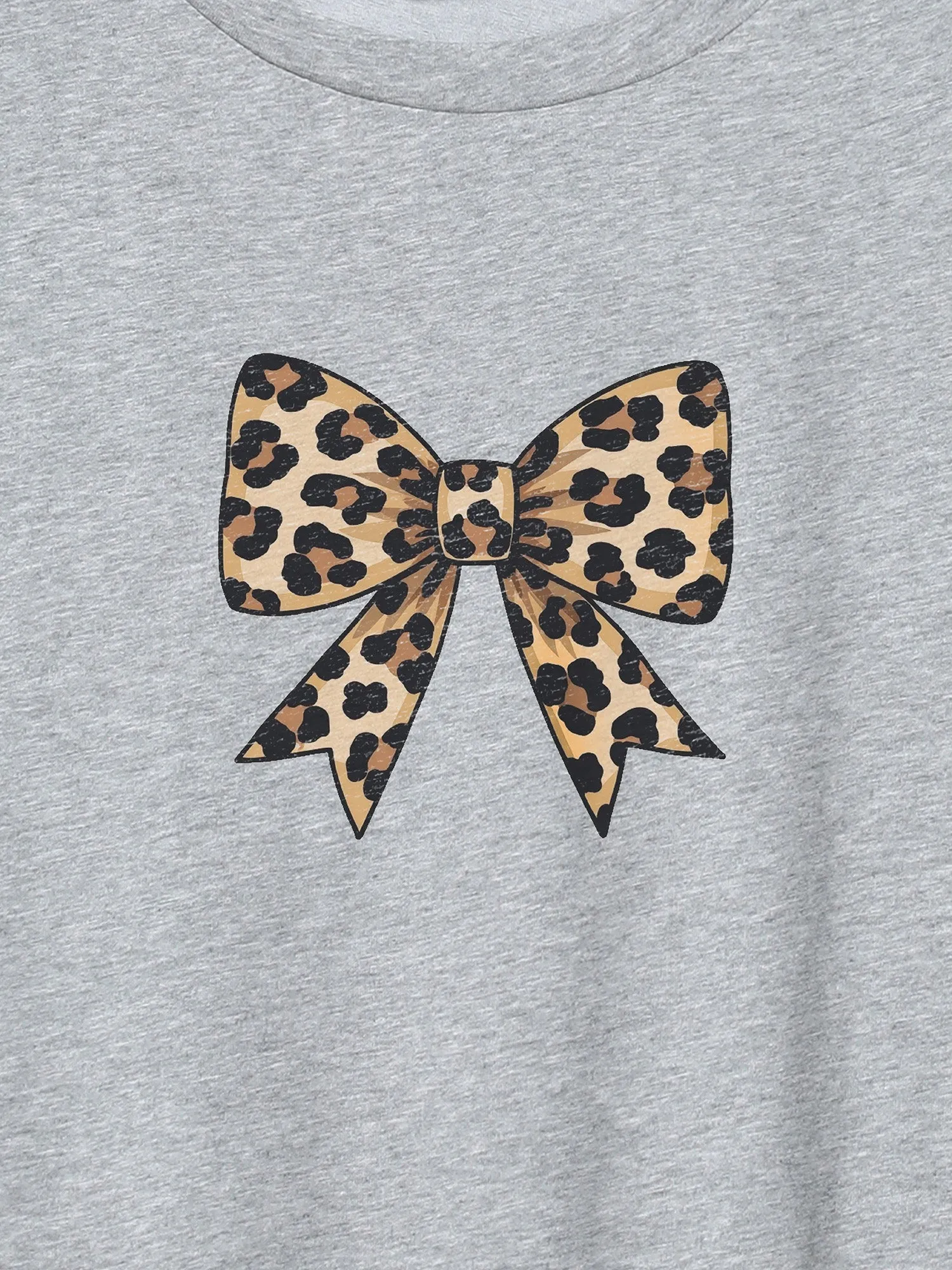 Leo Bow Pattern Round Neck T-Shirt sold by Bloomchic product image thumbnail 2