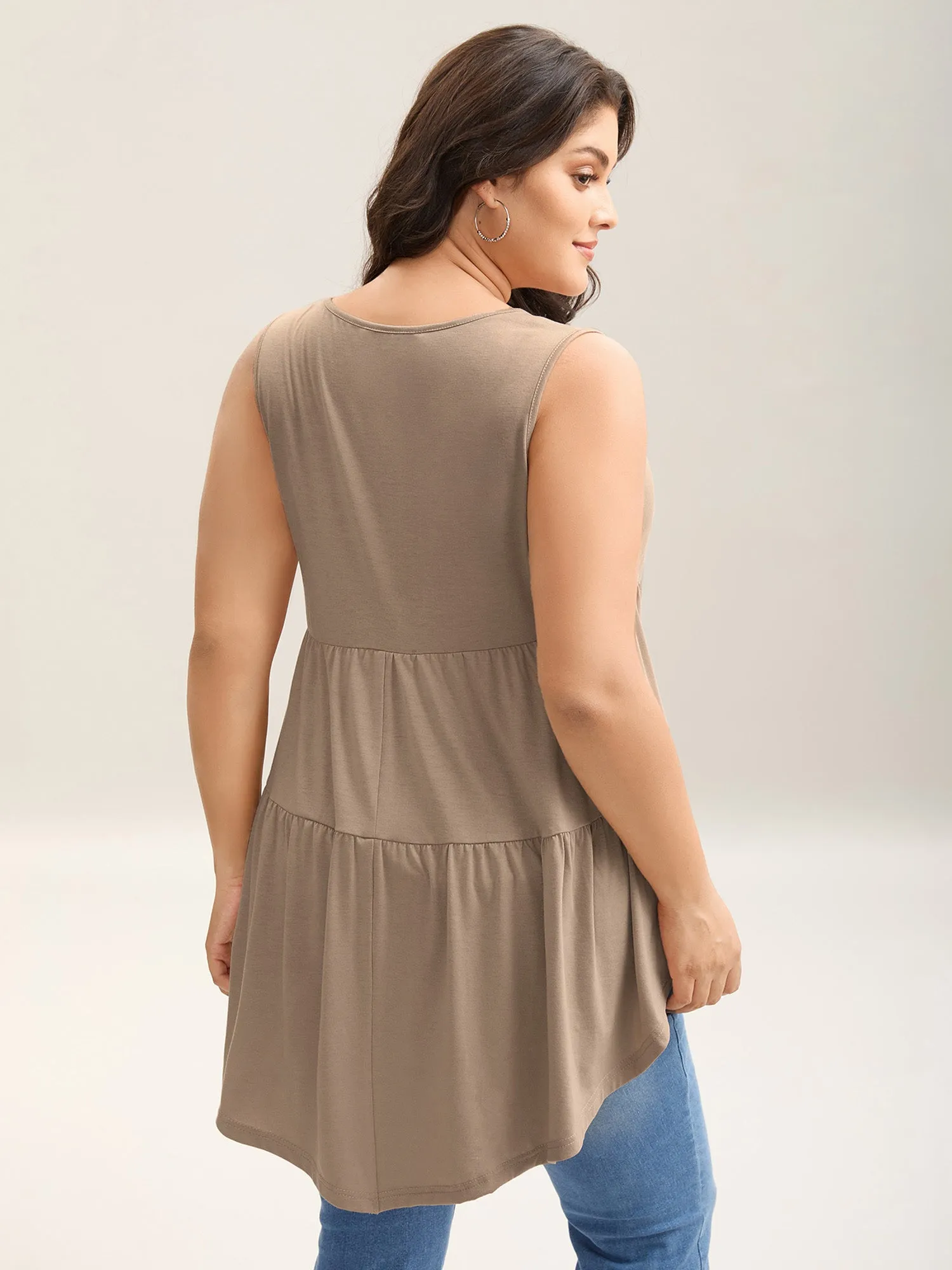 Ruffled Tiered Long Tank Top sold by Bloomchic product image thumbnail 4