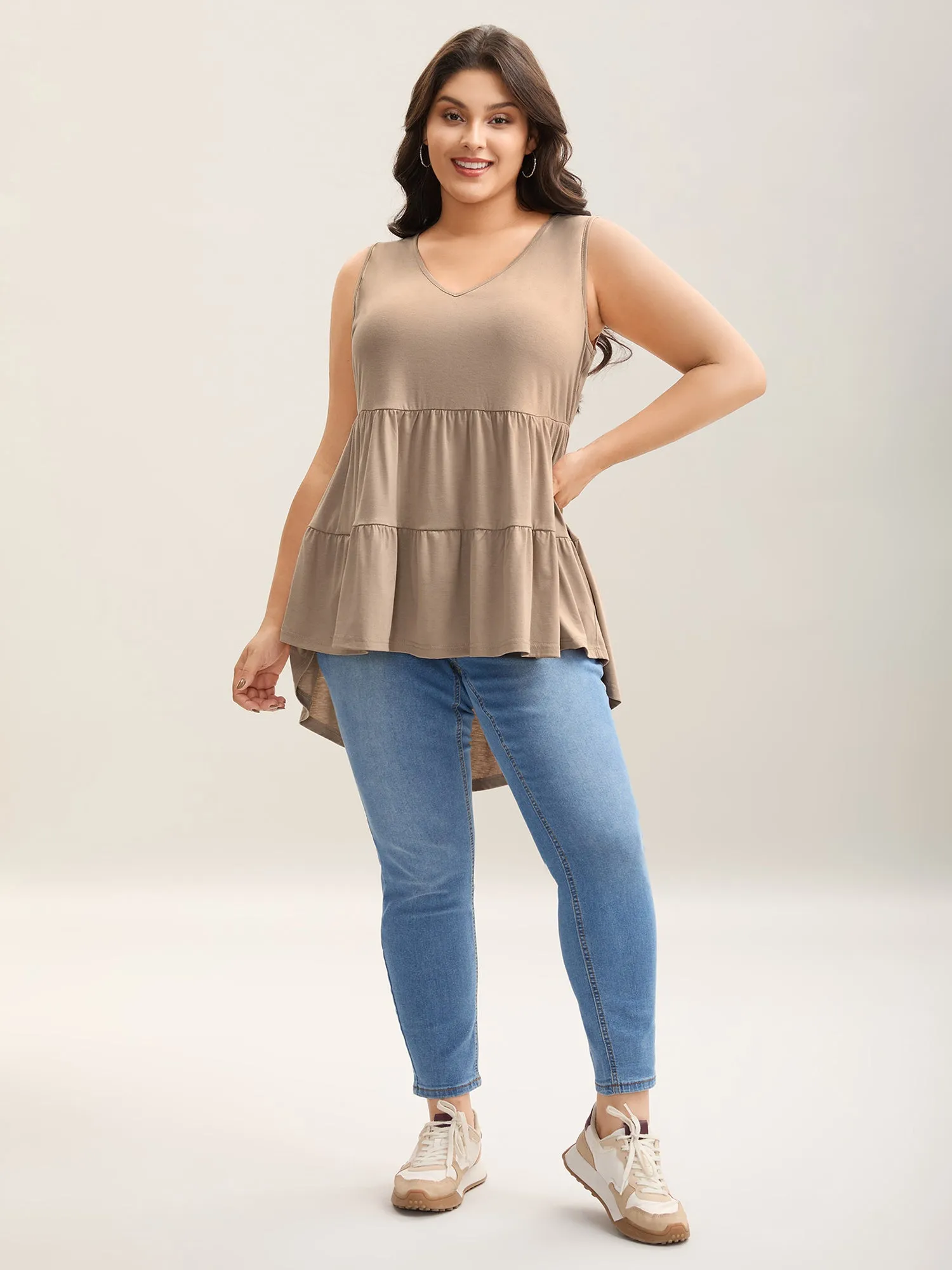 Ruffled Tiered Long Tank Top sold by Bloomchic product image thumbnail 3