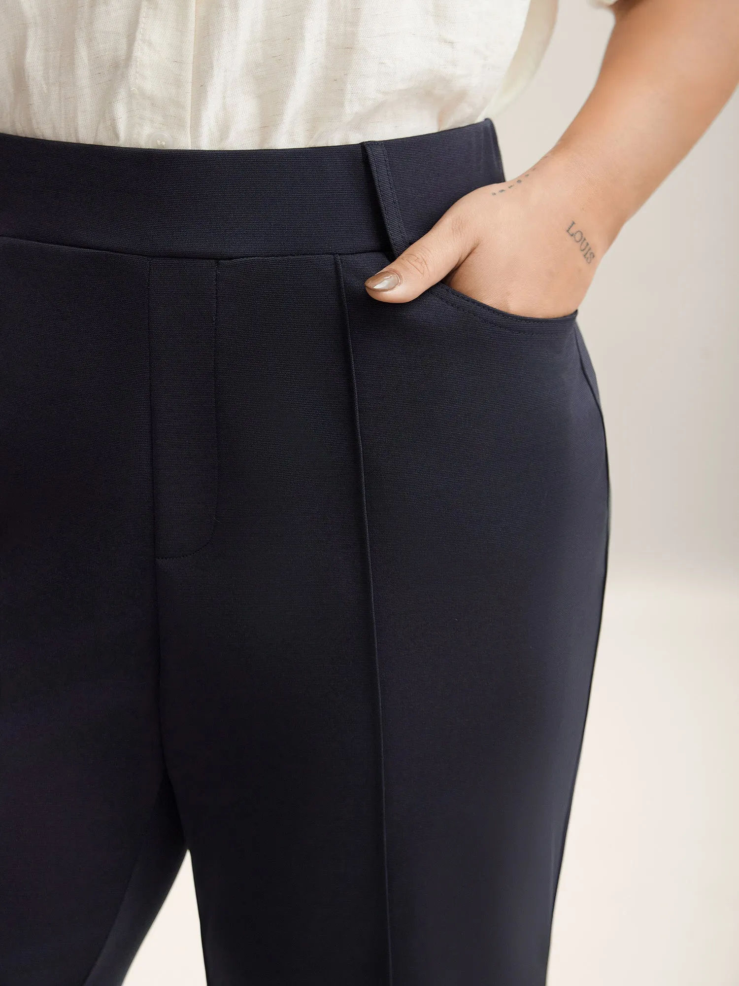 Pockets Stretchy-Waist Plain Bootcut Pants sold by Bloomchic product image thumbnail 2