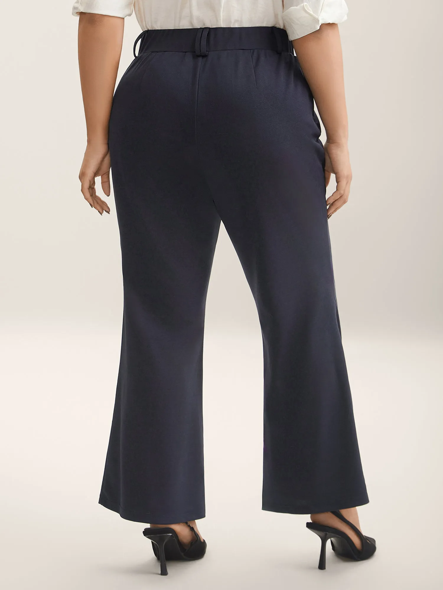 Pockets Stretchy-Waist Plain Bootcut Pants sold by Bloomchic product image thumbnail 4