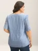 Checked Texture Jacquard Notched Collar Blouse sold by Bloomchic