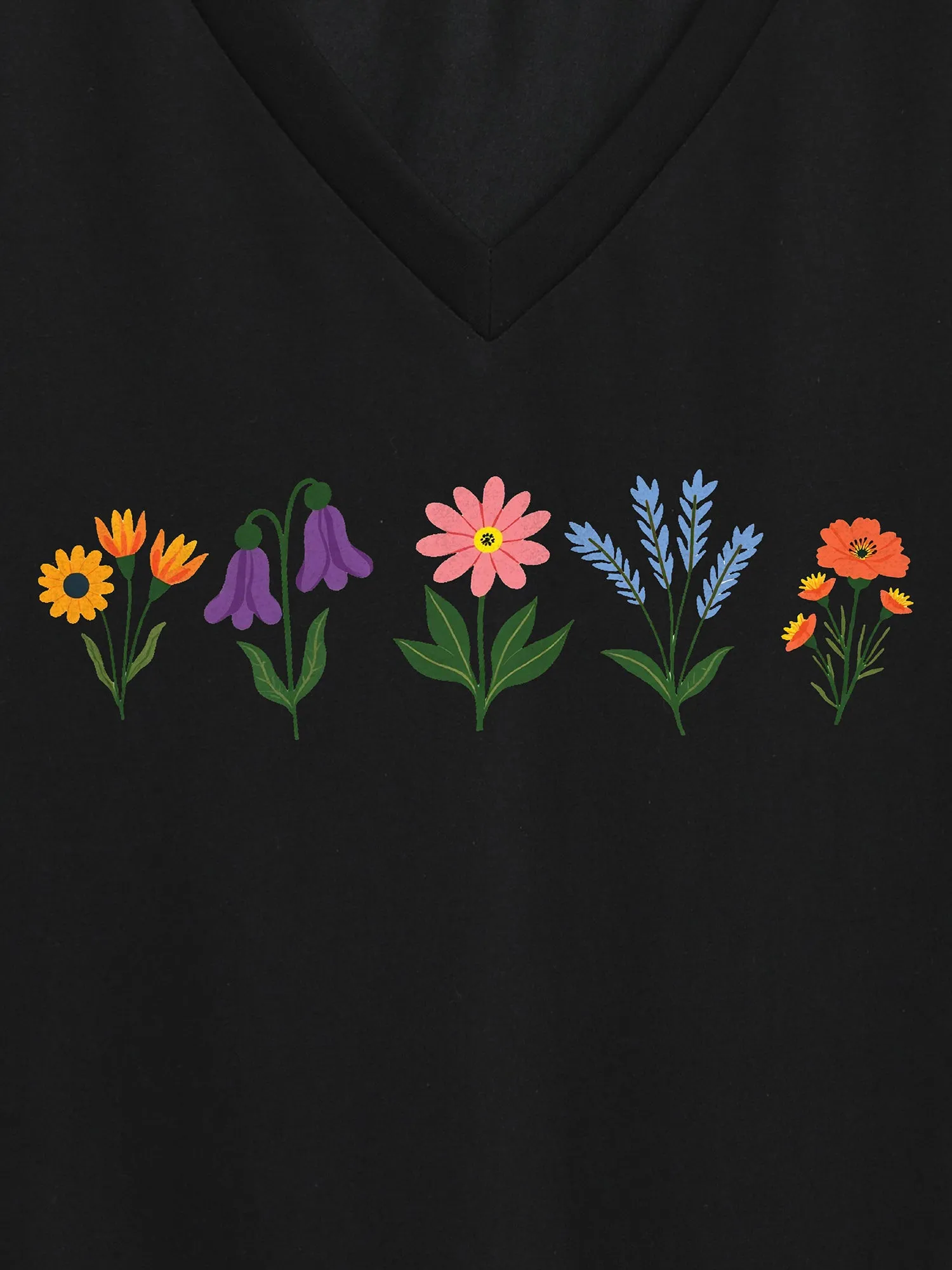 Backyard Flowers Pattern V-Neck T-Shirt sold by Bloomchic product image thumbnail 2