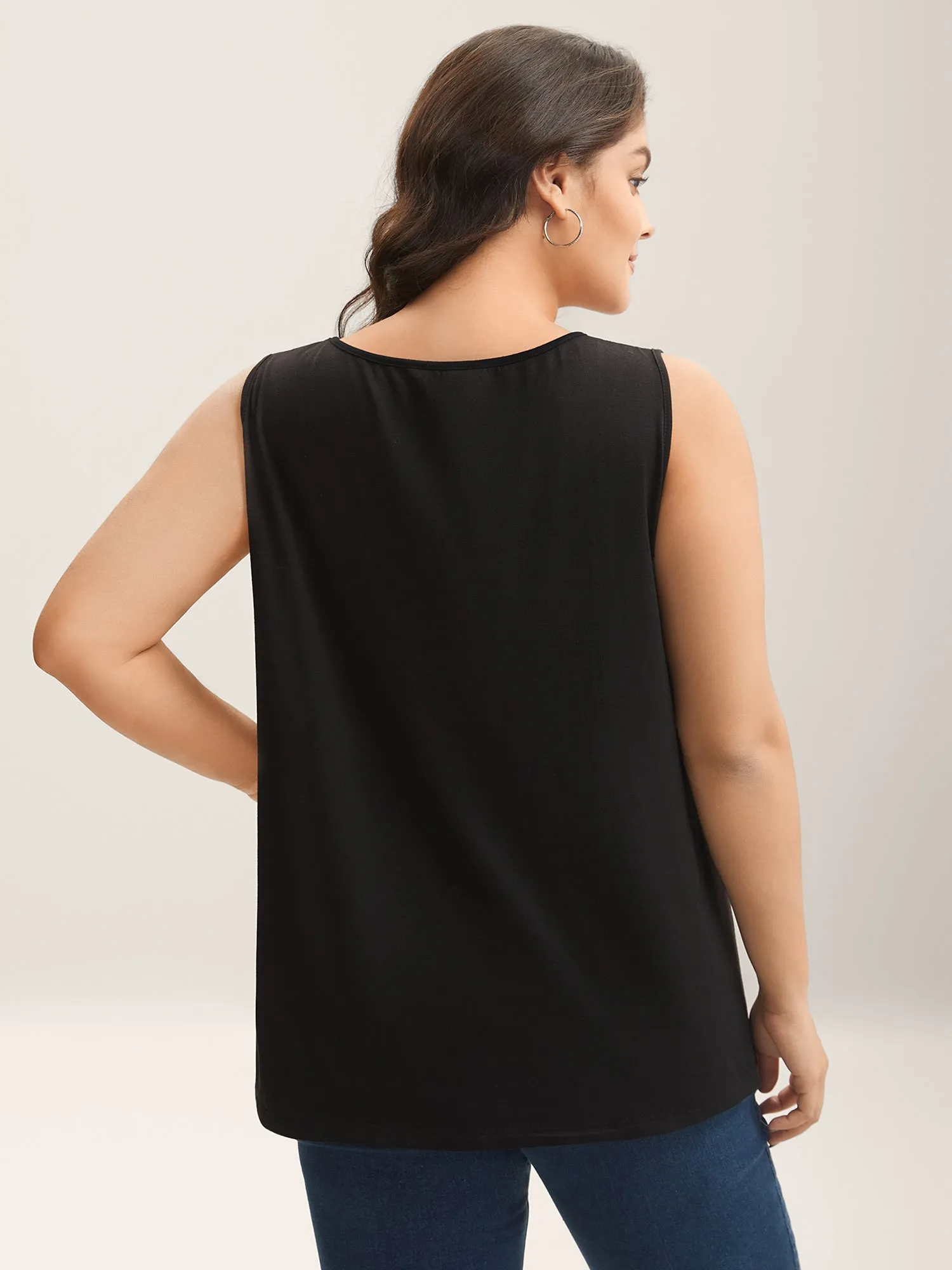 Color Block Flowy Split Neck Tank Top sold by Bloomchic product image thumbnail 4