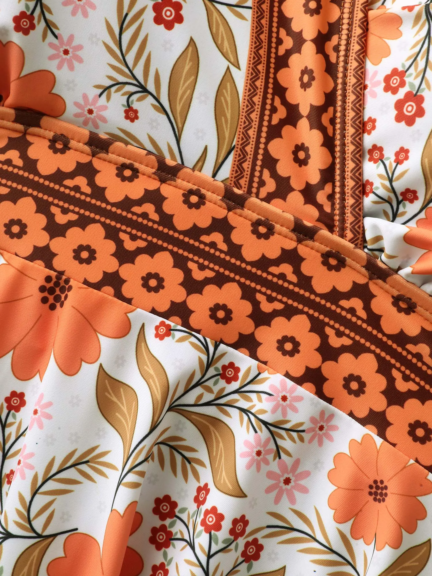 Floral Print Color Contrast Swim Dress sold by Bloomchic product image thumbnail 5