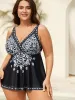Boho Print Surplice Neck Swim Top sold by Bloomchic