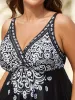 Boho Print Surplice Neck Swim Top sold by Bloomchic