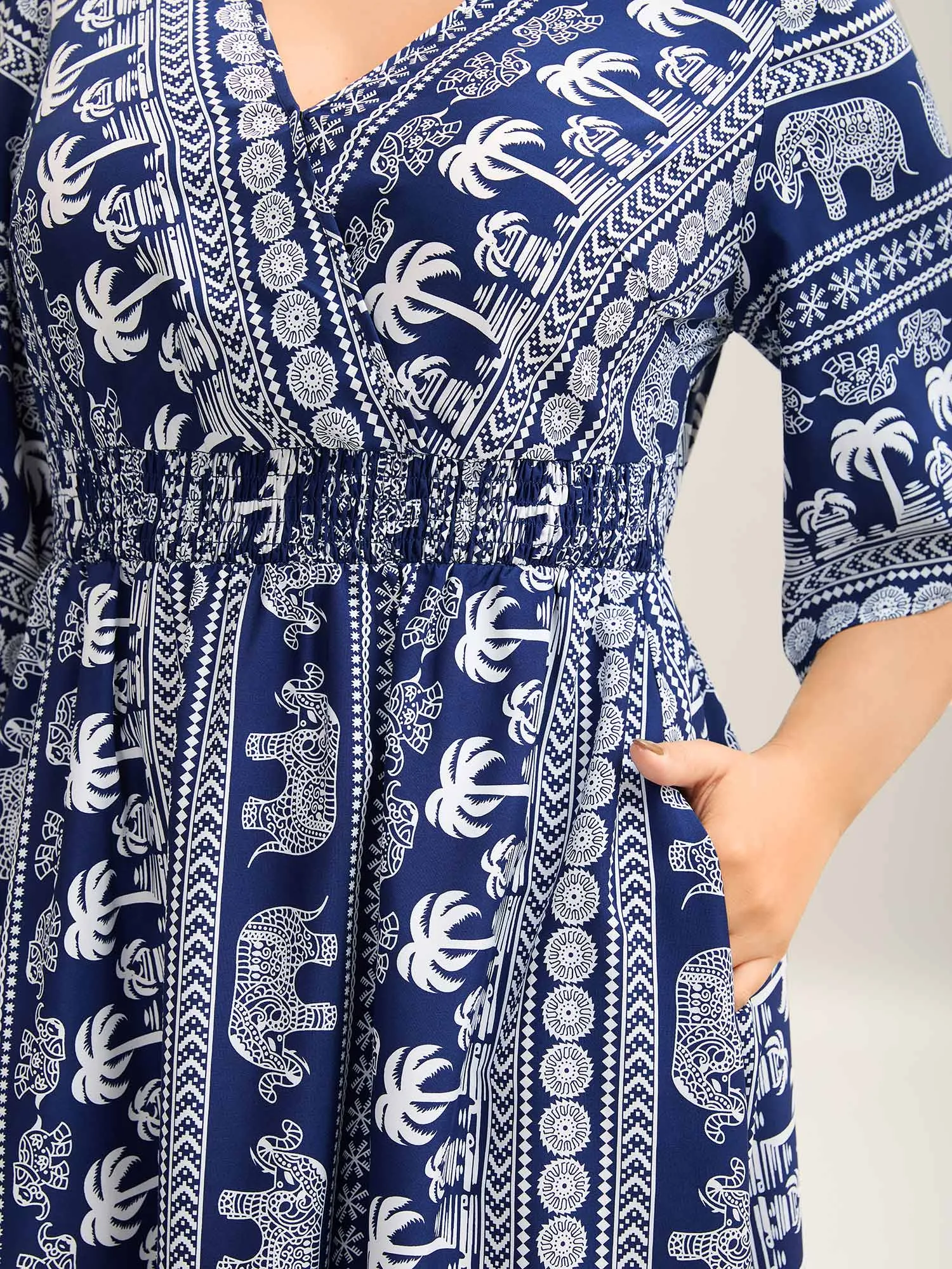 Resort Ready Print Shirred Waist Maxi Dress sold by Bloomchic product image thumbnail 2