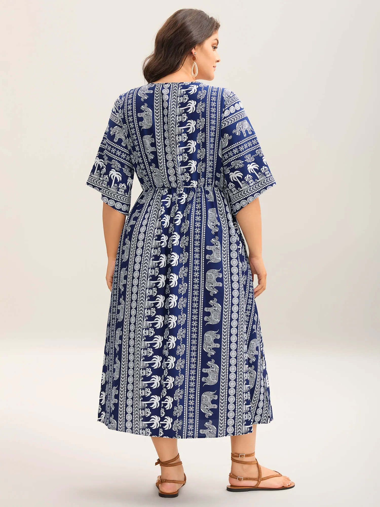 Resort Ready Print Shirred Waist Maxi Dress sold by Bloomchic product image thumbnail 4