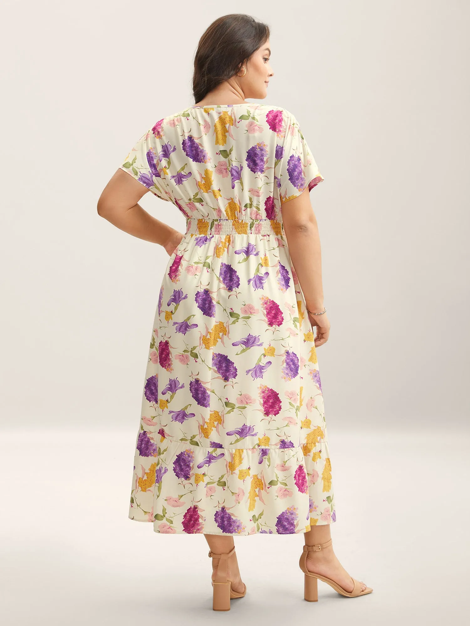 Floral Fantasy Shirred Tiered Maxi Dress sold by Bloomchic product image thumbnail 4