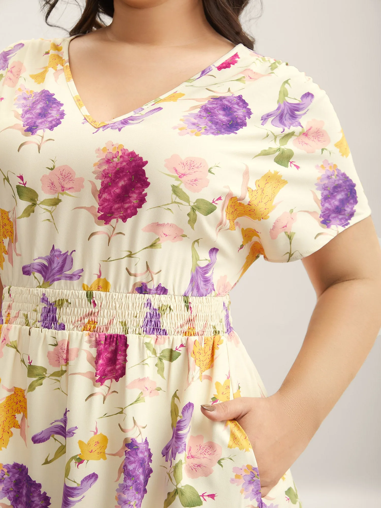 Floral Fantasy Shirred Tiered Maxi Dress sold by Bloomchic product image thumbnail 2