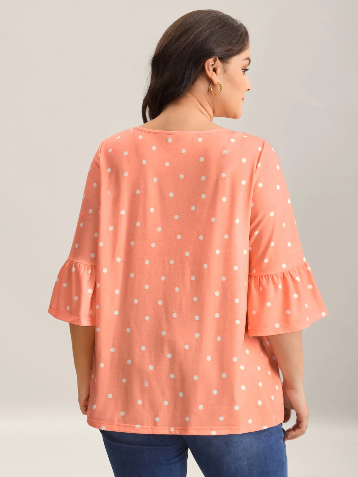 Stretchy Polka Dots Heather Pleated Top sold by Bloomchic product image thumbnail 2