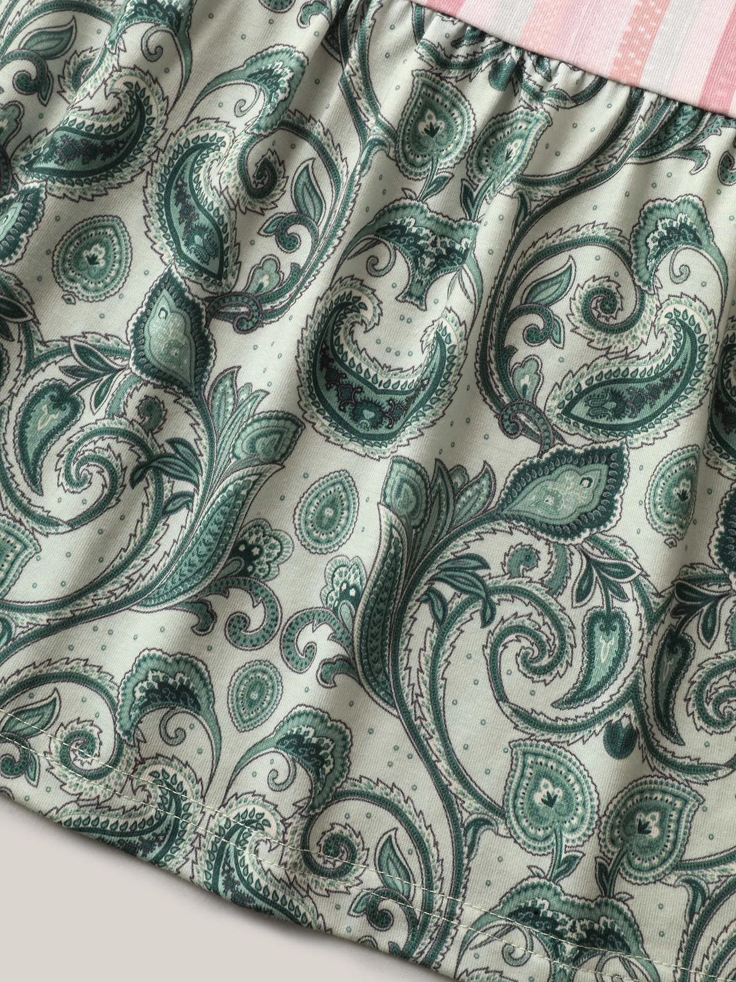 Striped Print Spliced Ruffled Tank Top sold by Bloomchic product image thumbnail 5