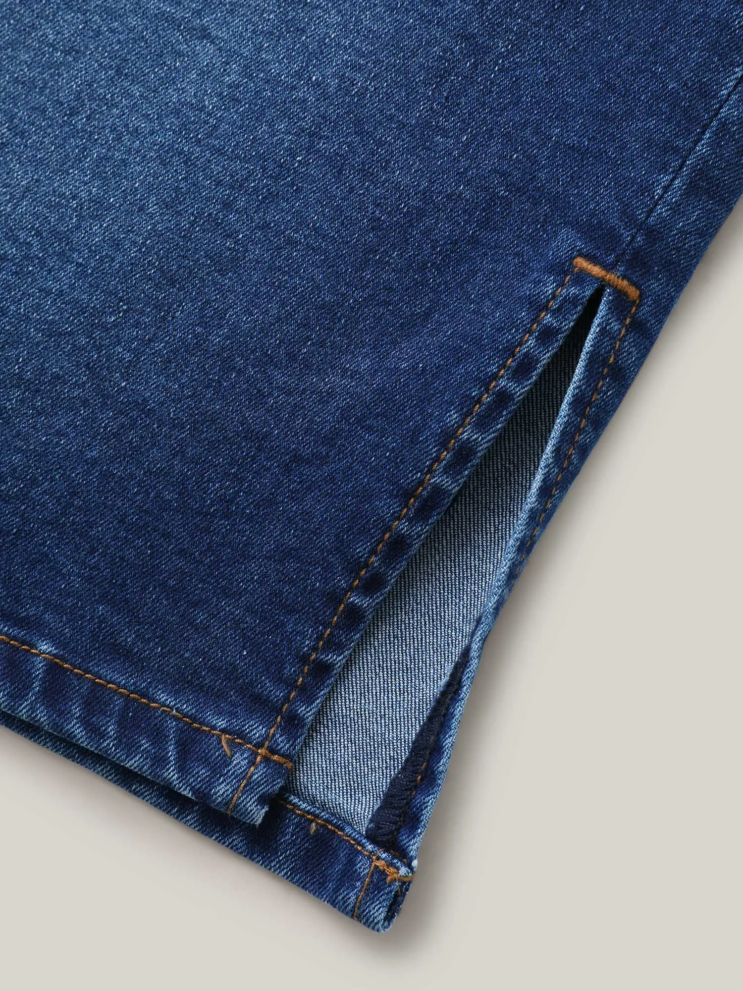 Whiskered Classic Cut Fitted Denim Skirt sold by Bloomchic product image thumbnail 5