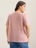 Waffle Lotus Leaf Sleeve Flowy T-Shirt sold by Bloomchic