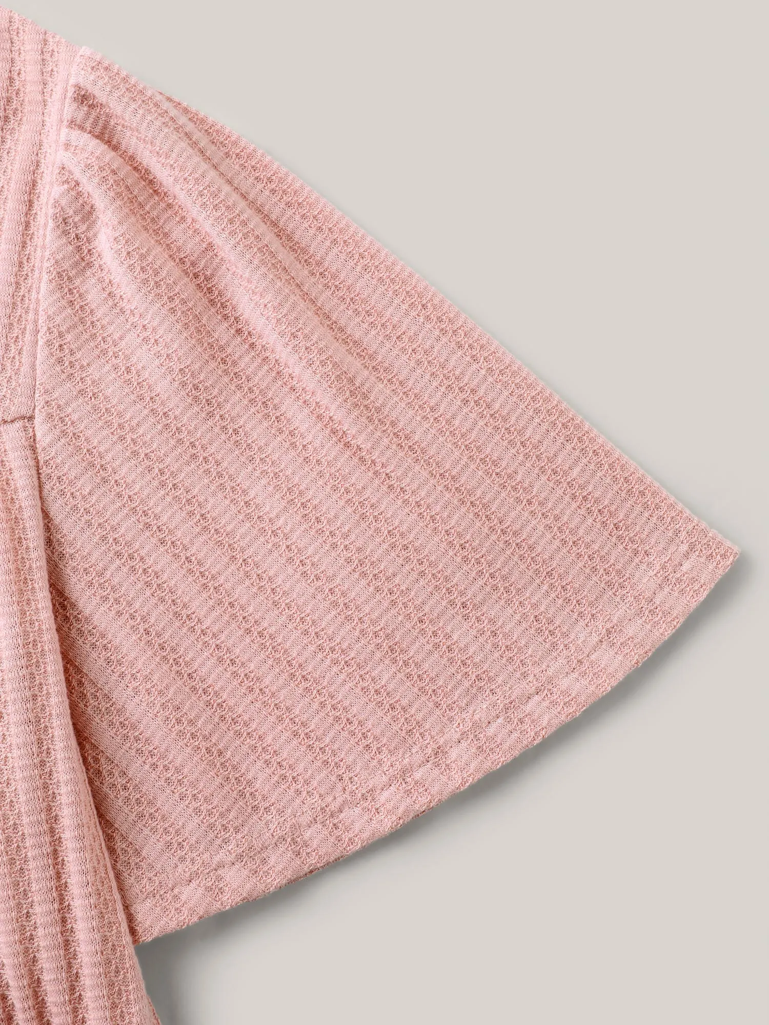 Waffle Lotus Leaf Sleeve Flowy T-Shirt sold by Bloomchic product image thumbnail 5