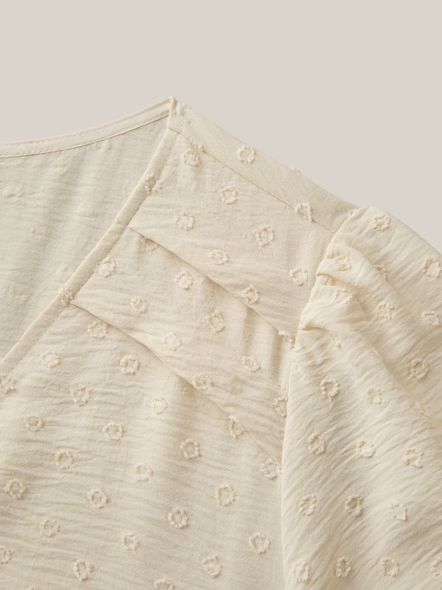 Shoulder Pleats Textured Button Maxi Dress sold by Bloomchic product image thumbnail 5