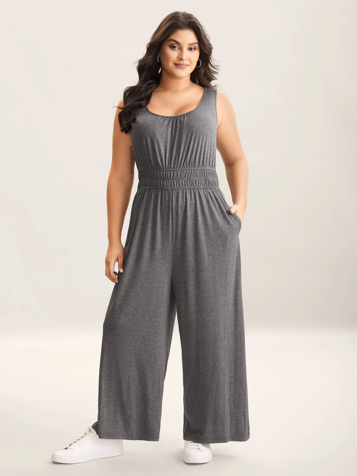 Supersoft Very Stretchy Back Tie Jumpsuit sold by Bloomchic product image thumbnail 3