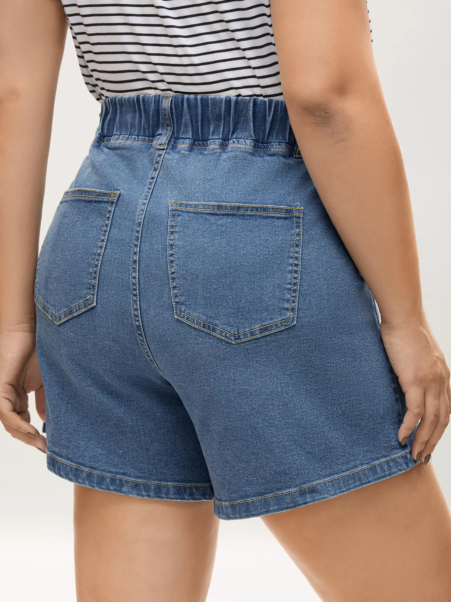 Classic Cut Pull-On Denim Shorts sold by Bloomchic product image thumbnail 2