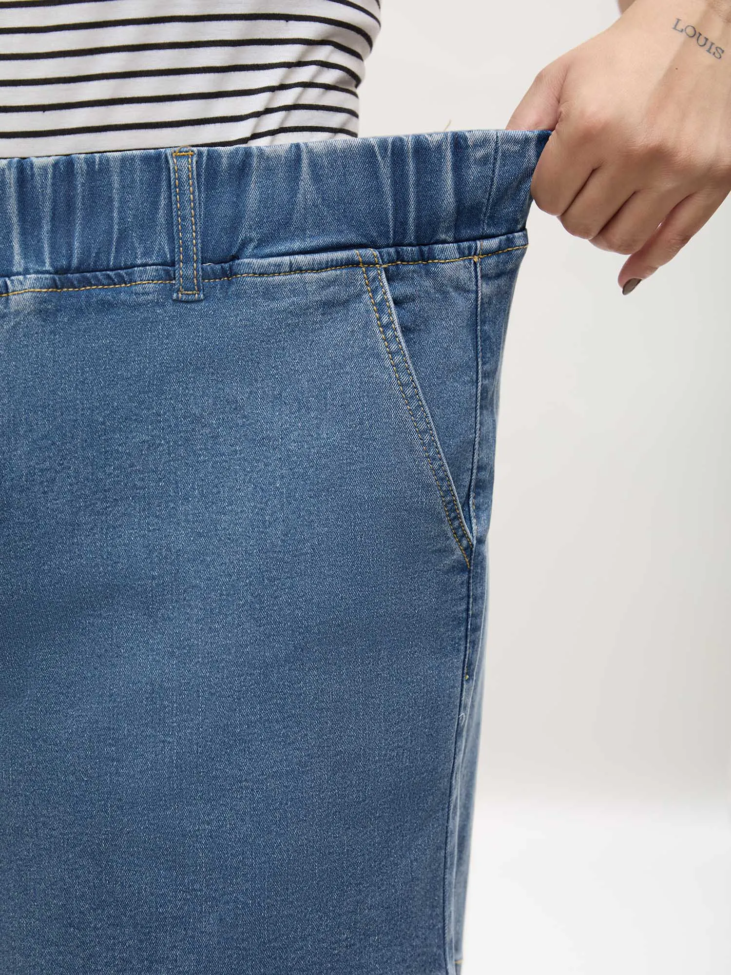 Classic Cut Pull-On Denim Shorts sold by Bloomchic product image thumbnail 4