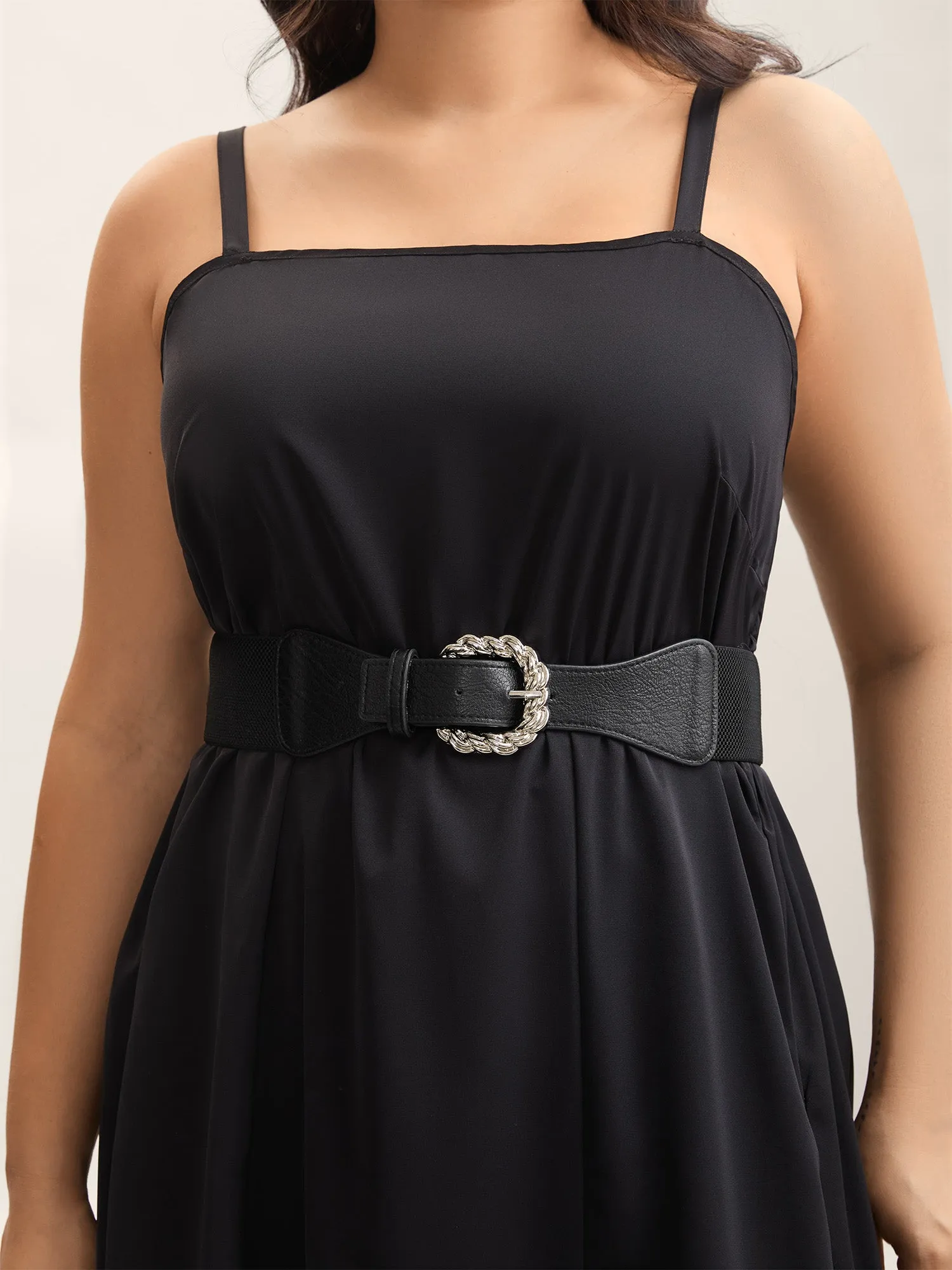 Silver Buckle Elegant Wide Belt sold by Bloomchic product image thumbnail 2