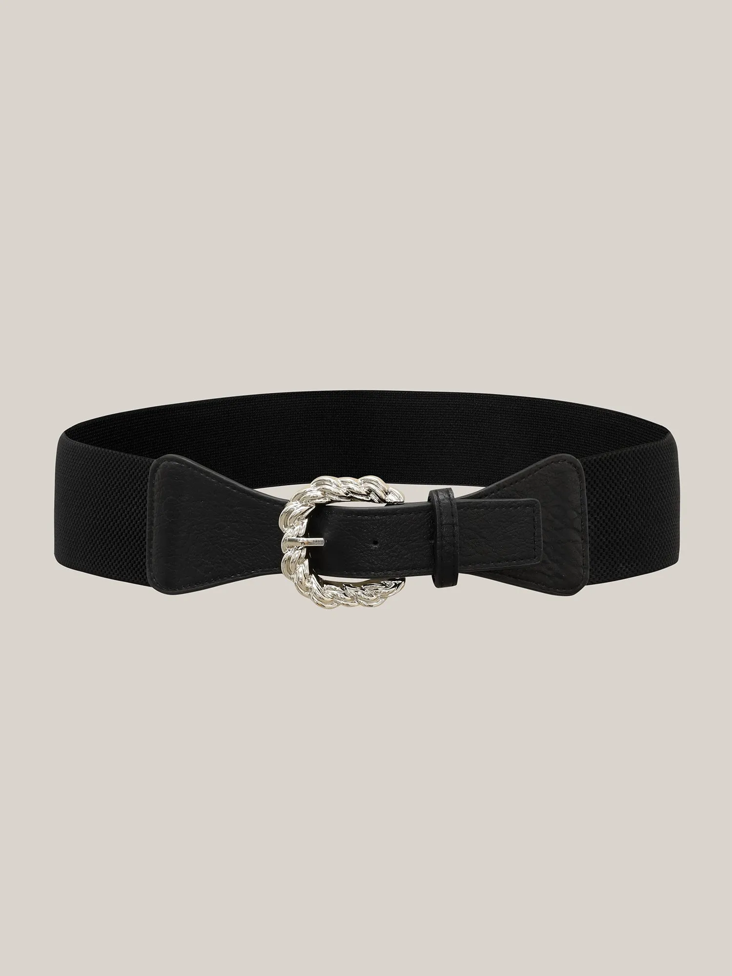 Silver Buckle Elegant Wide Belt sold by Bloomchic