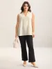 Button Placket Collar Tank Top sold by Bloomchic
