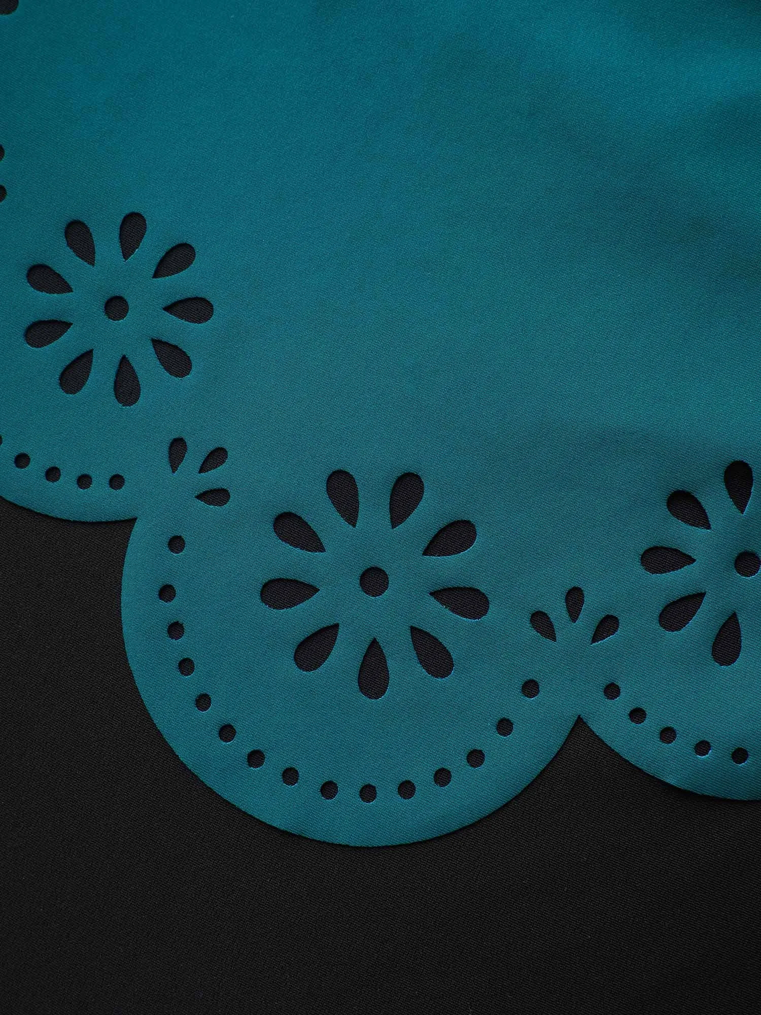 Color Block Laser-Cut One-Piece Swimsuit sold by Bloomchic product image thumbnail 5