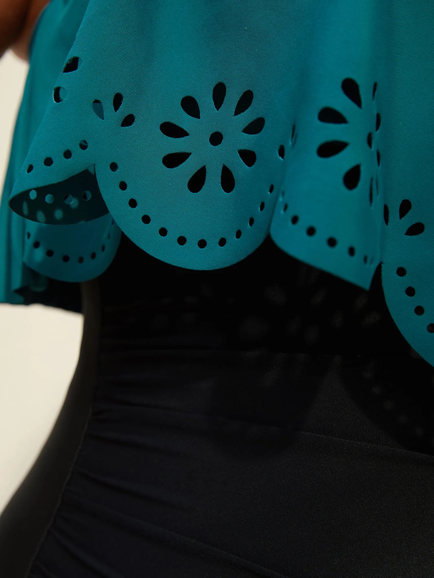 Color Block Laser-Cut One-Piece Swimsuit sold by Bloomchic product image thumbnail 4