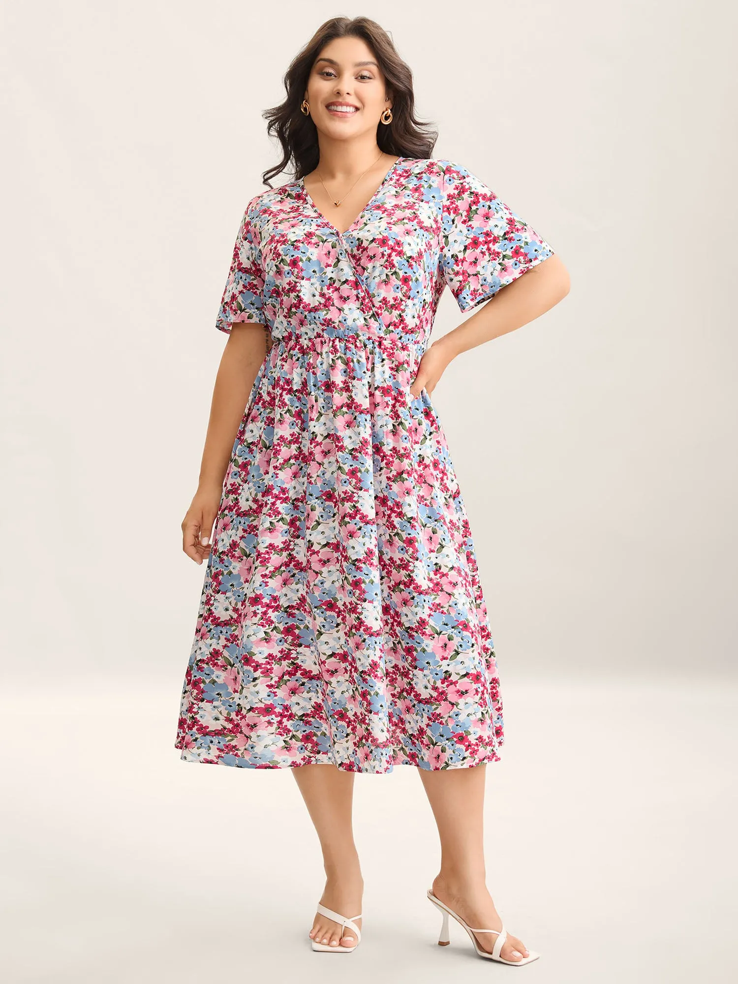 Floral Print Pockets Lined Midi Dress sold by Bloomchic product image thumbnail 3