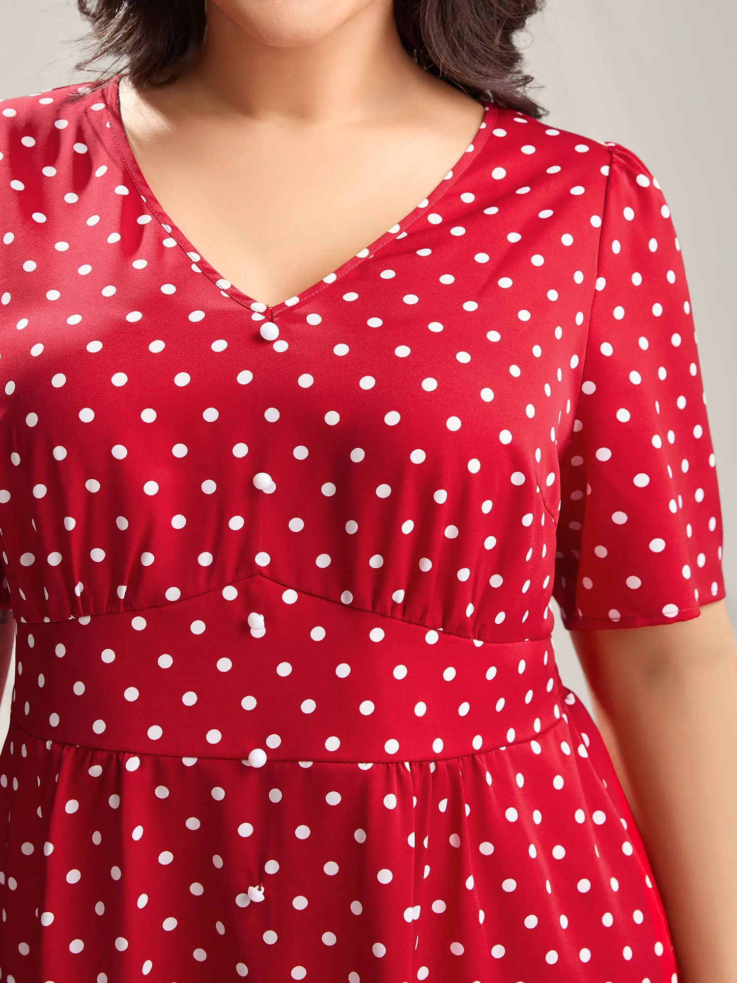 Polka Dots Shirred Waist Blouse sold by Bloomchic product image thumbnail 2