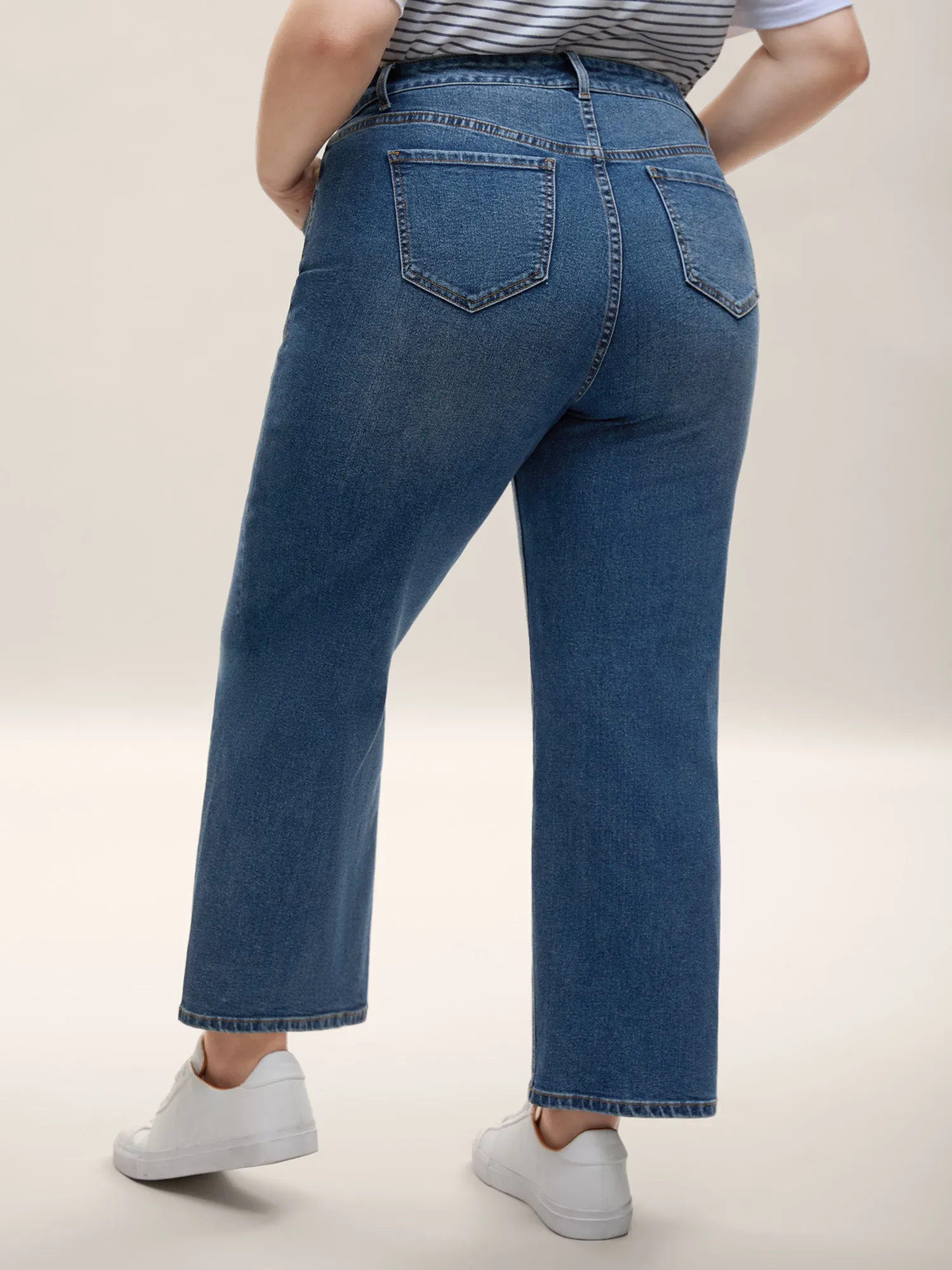 Cowboy Waist Straight-Leg Mid-Rise Jeans sold by Bloomchic product image thumbnail 2