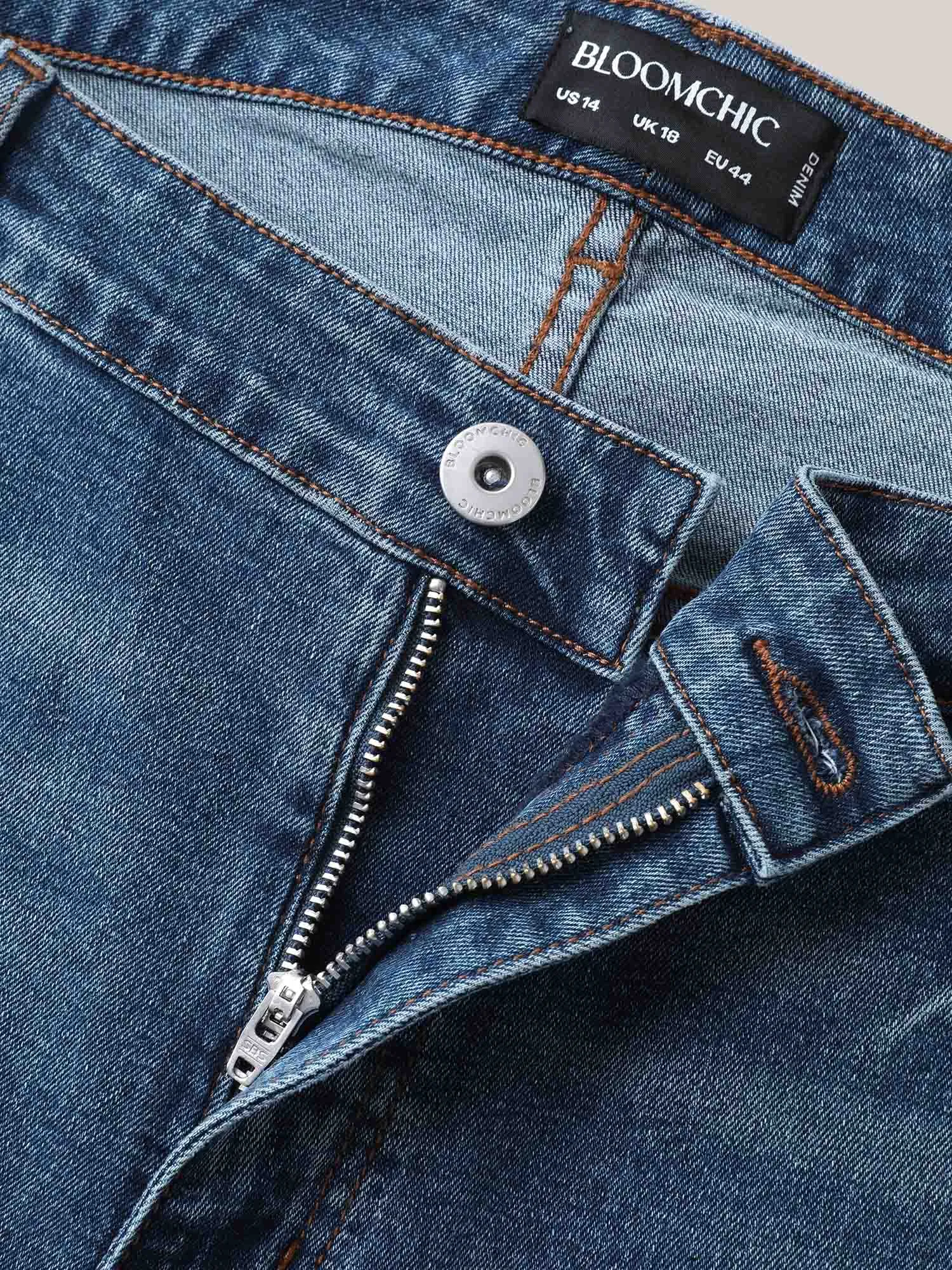 Cowboy Waist Straight-Leg Mid-Rise Jeans sold by Bloomchic product image thumbnail 5