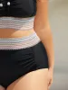 Contrast Waistband Ruched Fitted Swim Bottoms sold by Bloomchic