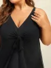 Knotted Front Extra Coverage One-Piece Swimsuit sold by Bloomchic
