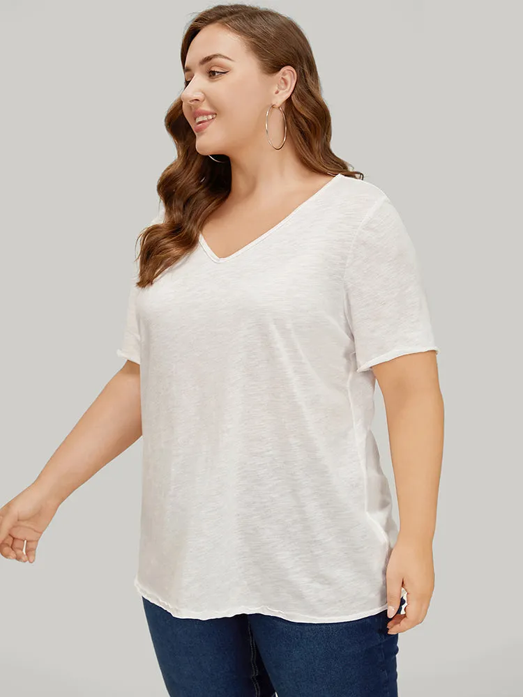 Solid Slightly Stretchy Heather T-shirt sold by Bloomchic product image thumbnail 3