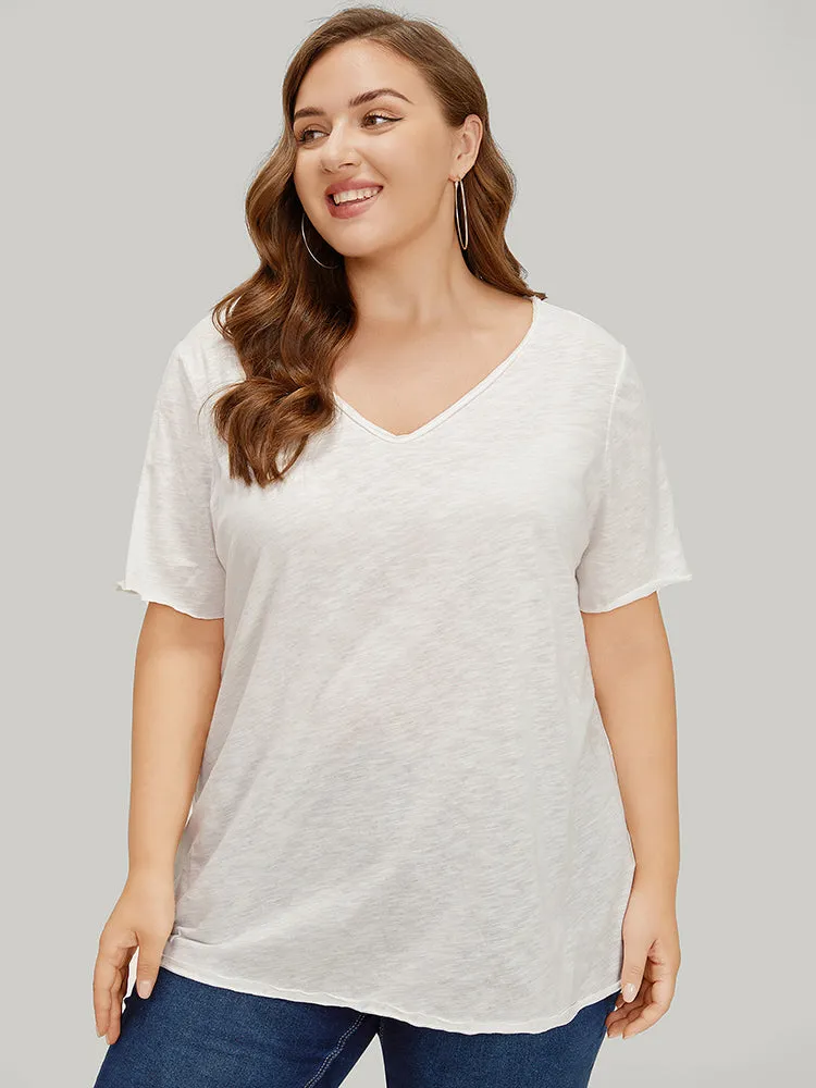 Solid Slightly Stretchy Heather T-shirt sold by Bloomchic product image thumbnail 2